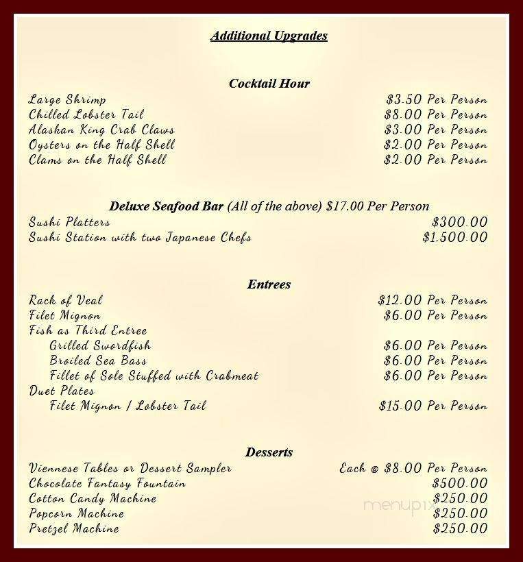 Richfield Regency Caterers - Verona, NJ menu_pic