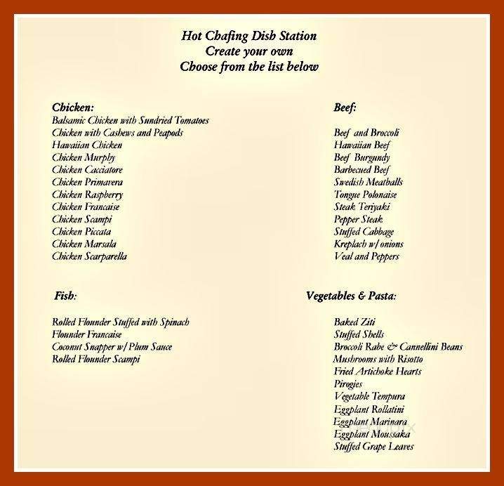 Richfield Regency Caterers - Verona, NJ menu_pic