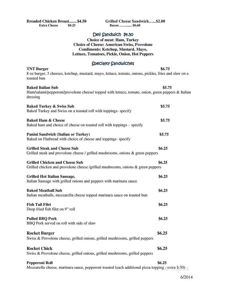 Rock City Cafe' - Rockwood, PA menu_pic
