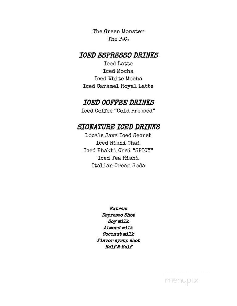 Park City Coffee Roaster - Park City, UT menu_pic