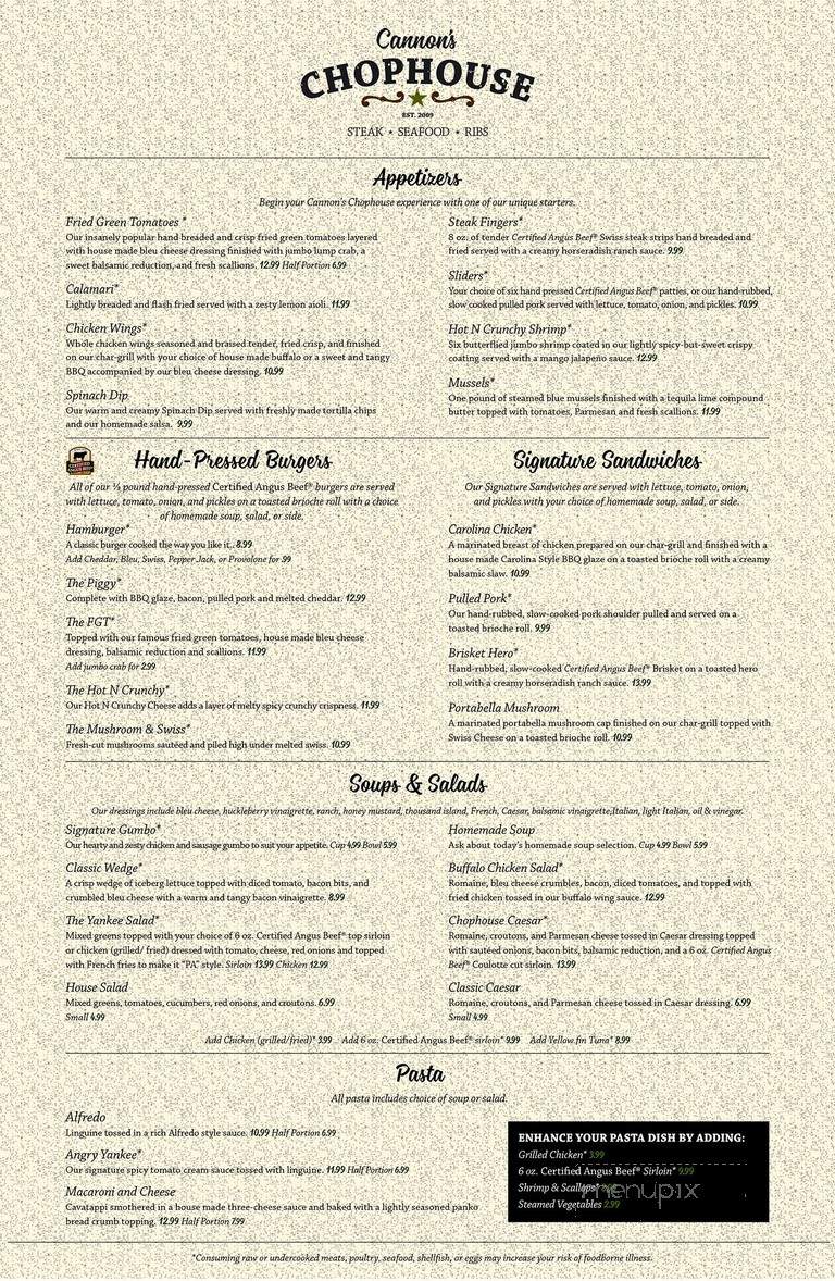 Montana's Rib and Chop House - Meadville, PA menu_pic