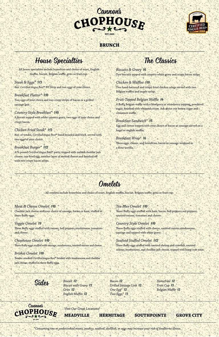 Montana's Rib and Chop House - Meadville, PA menu_pic