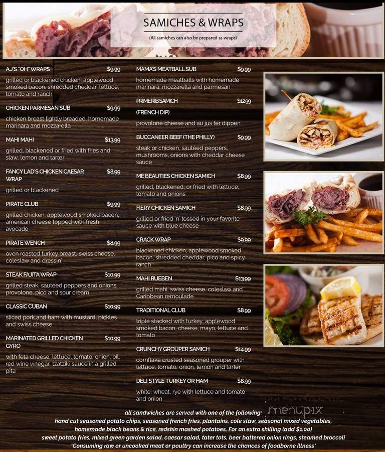 Pirate's Well Restaurant and Bar - Palm Beach Gardens, FL menu_pic