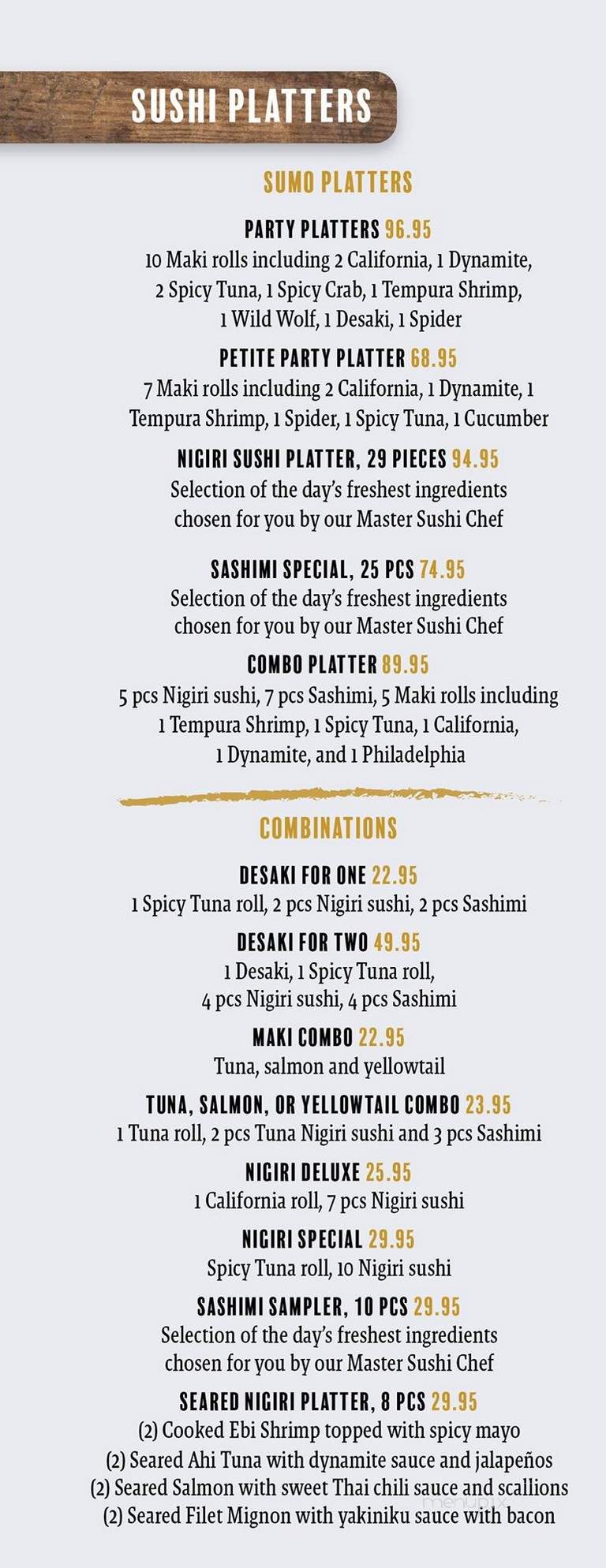 Desaki - Tannersville, PA menu_pic