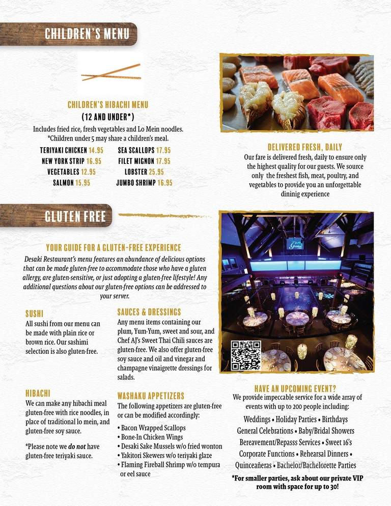 Desaki - Tannersville, PA menu_pic