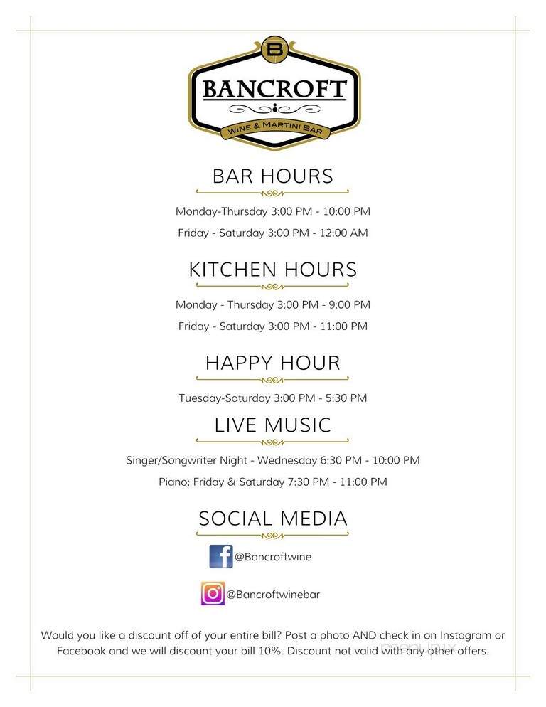 Bancroft Tavern - Bancroft, MI menu_pic