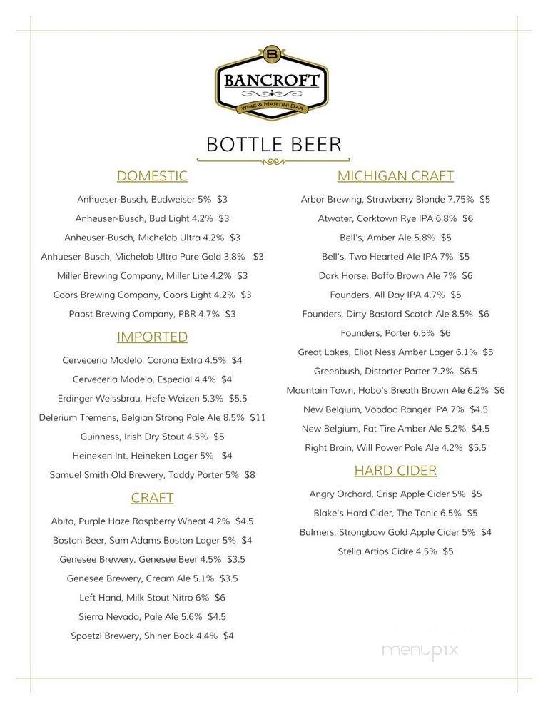 Bancroft Tavern - Bancroft, MI menu_pic
