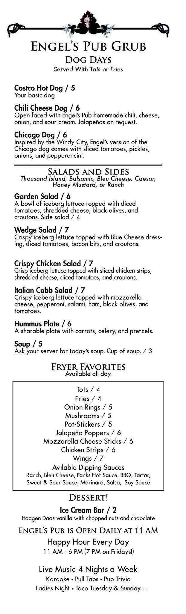 Engels Pub - Edmonds, WA menu_pic