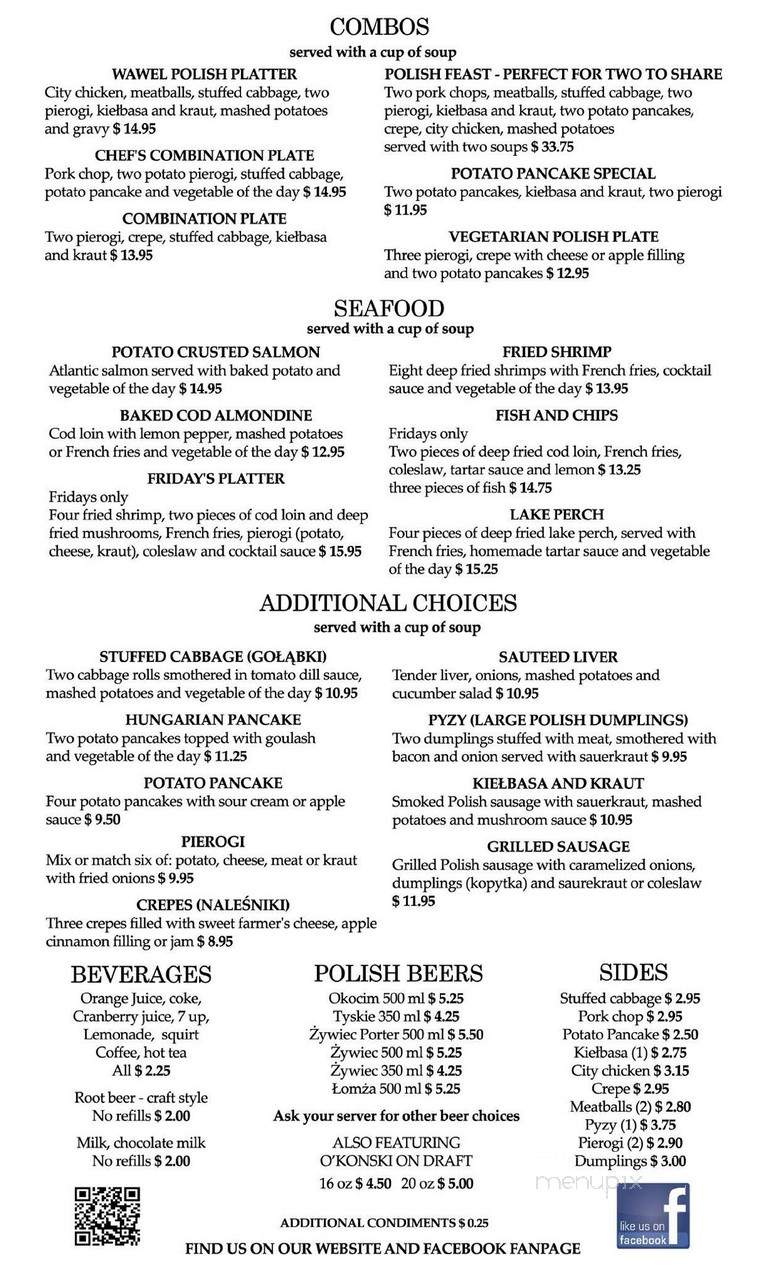 Wawel - Troy, MI menu_pic