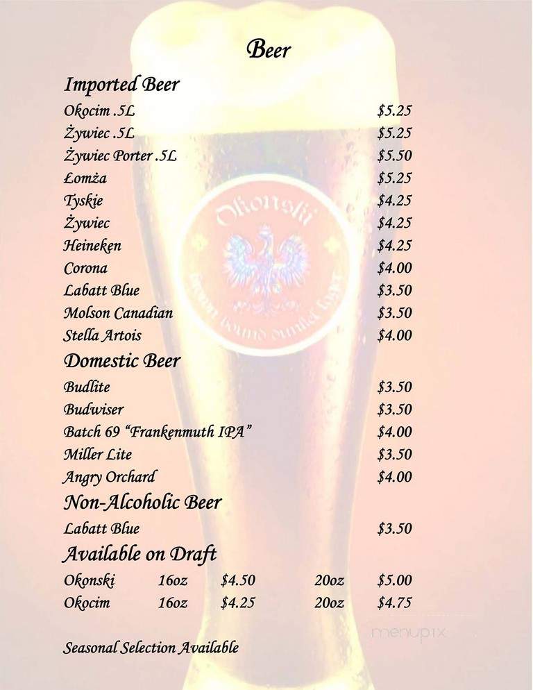 Wawel - Troy, MI menu_pic