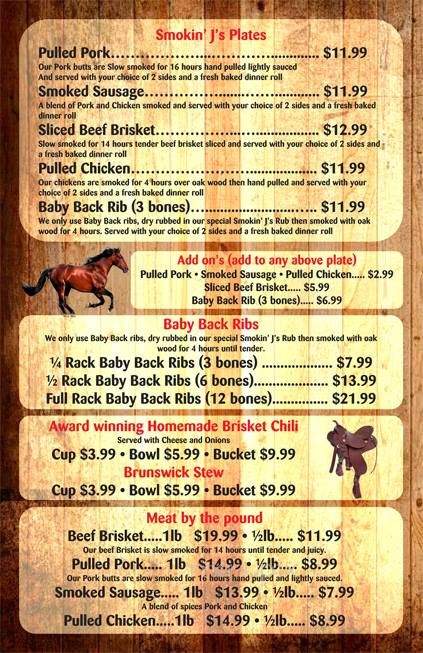 Smokin' J's - Gulfport, FL menu_pic