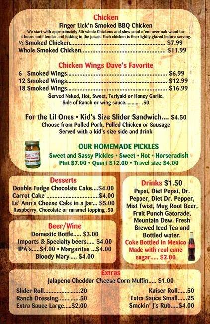 Smokin' J's - Gulfport, FL menu_pic
