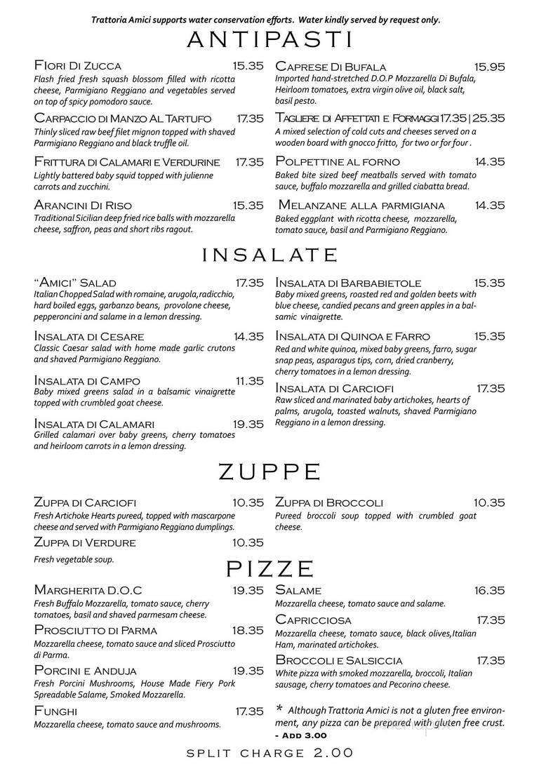 Trattoria Amici at The Americana at Brand - Glendale, CA menu_pic