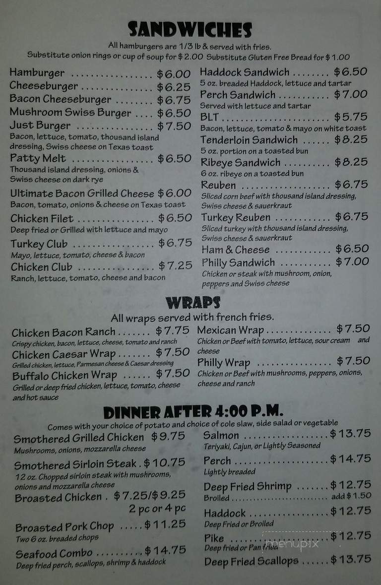 Just Stop In - De Pere, WI menu_pic