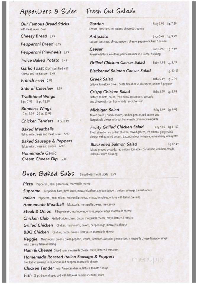 Pizza Mia - Grand Blanc, MI menu_pic