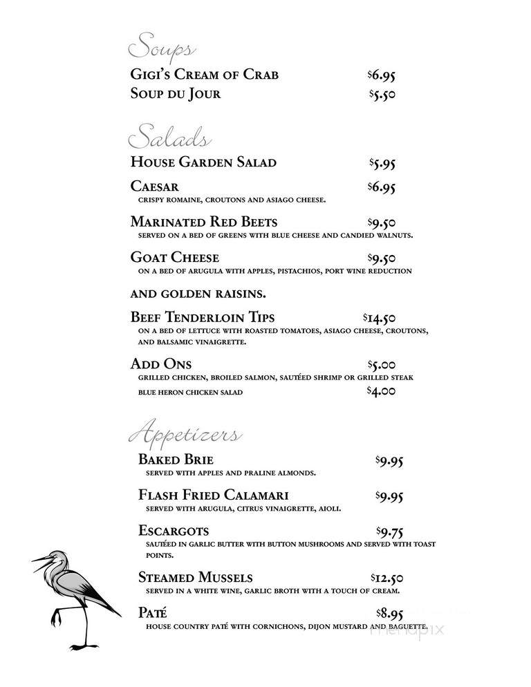 Blue Heron - York, PA menu_pic
