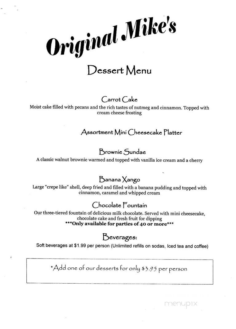 Original Mike's - Santa Ana, CA menu_pic