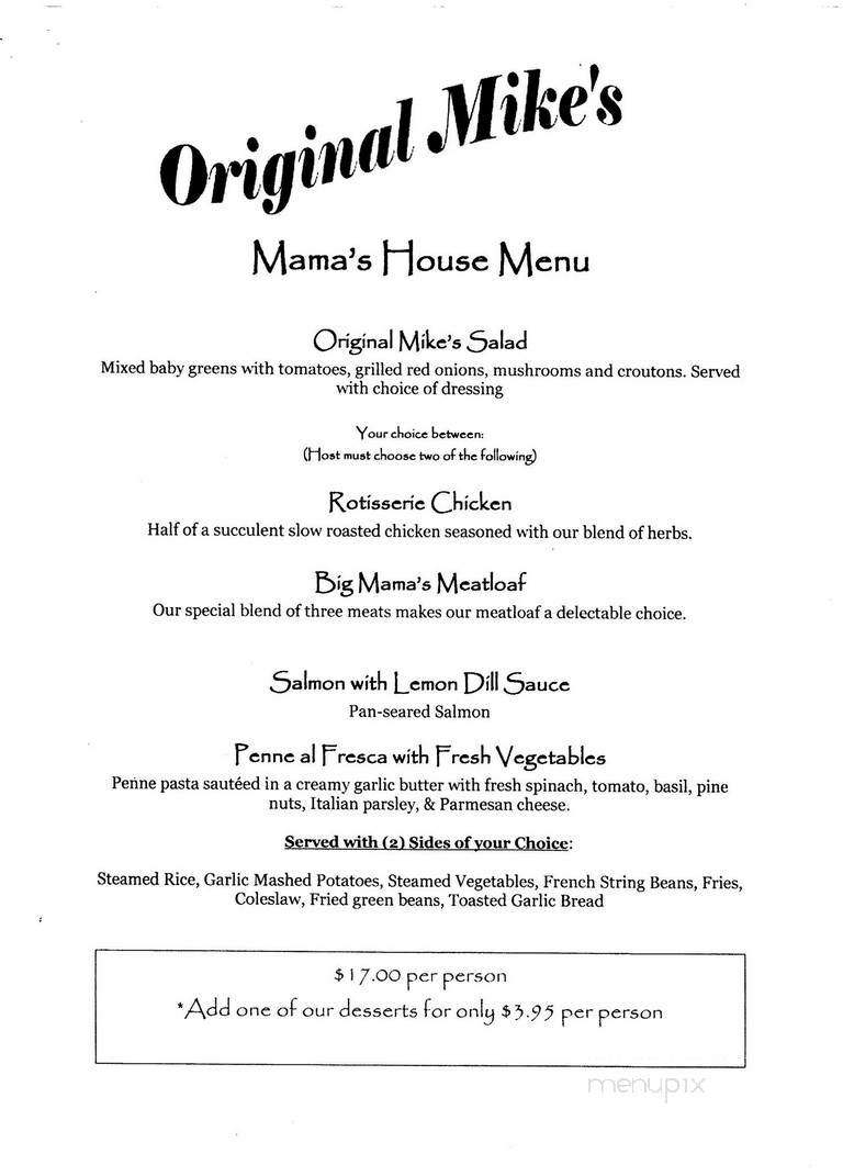 Original Mike's - Santa Ana, CA menu_pic