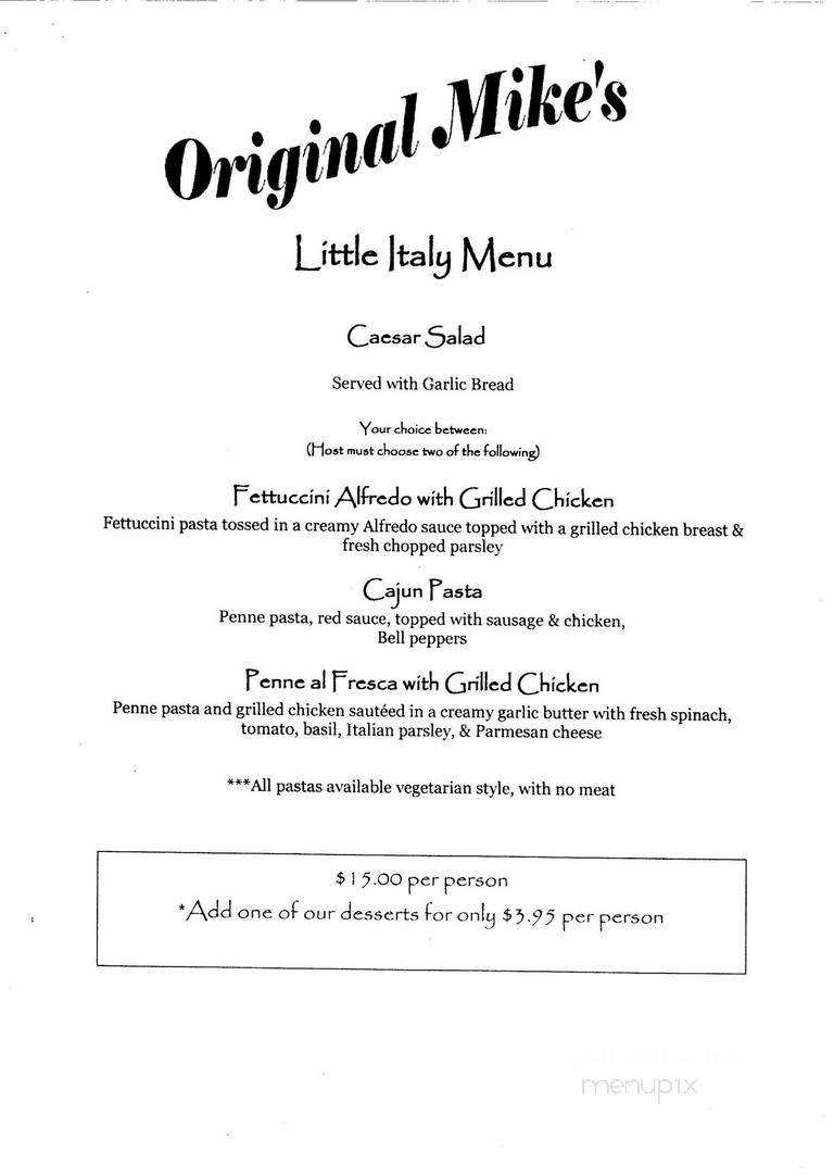 Original Mike's - Santa Ana, CA menu_pic