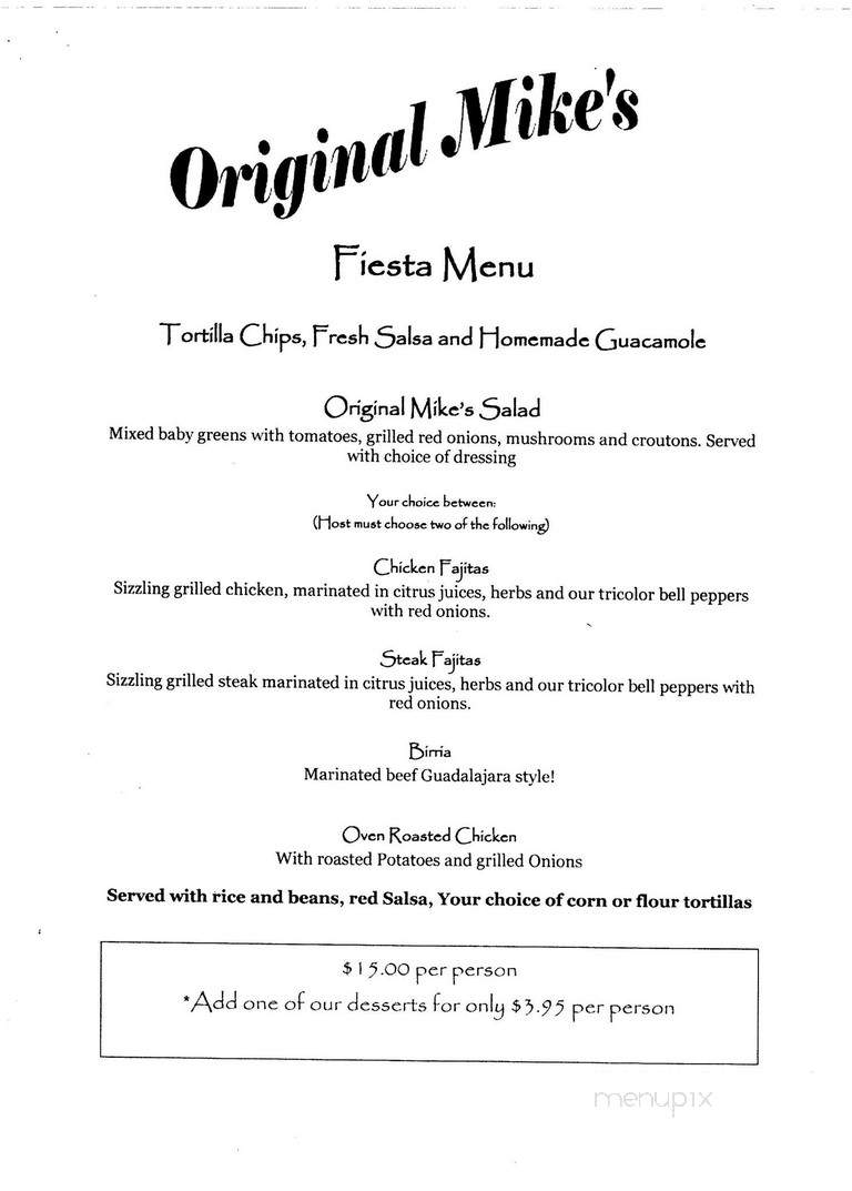 Original Mike's - Santa Ana, CA menu_pic