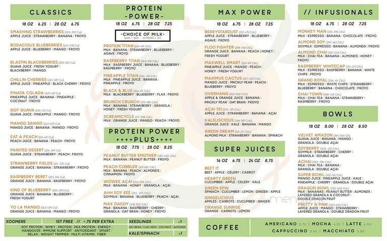 Xoom Juice - Tucson, AZ menu_pic