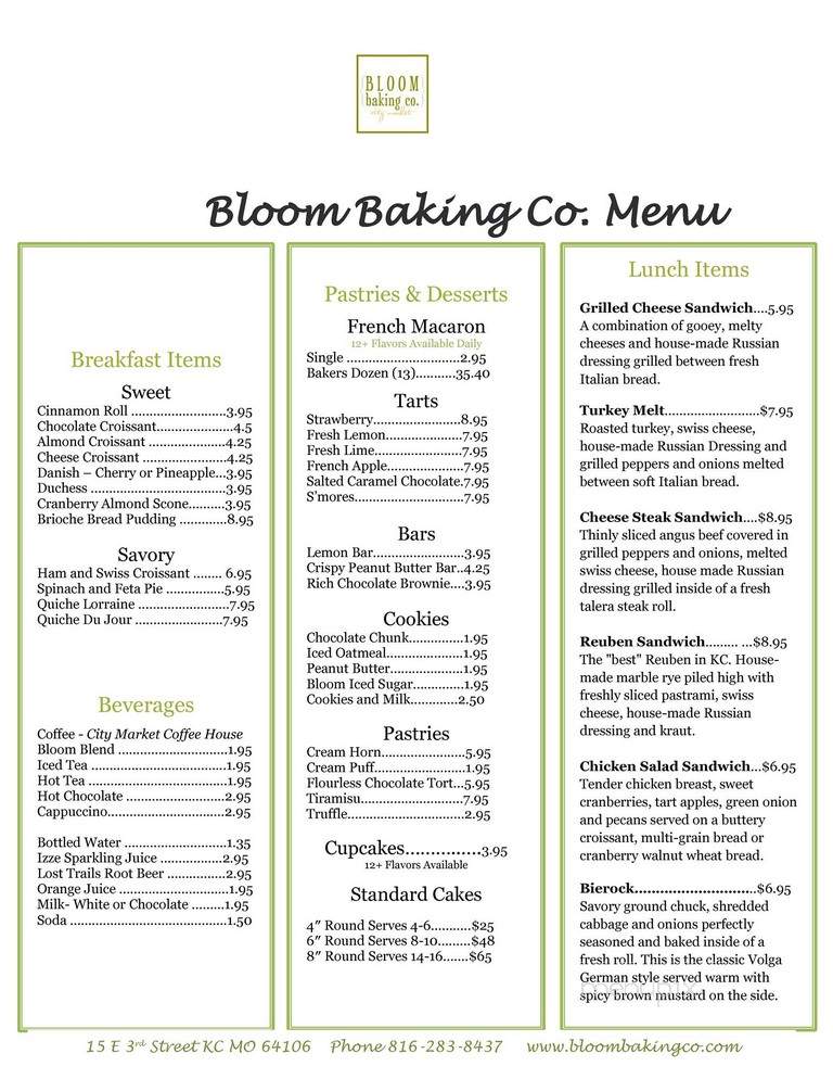 Bloom Baking Co. - Kansas City, MO menu_pic