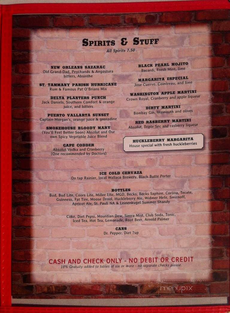Smokehouse BBQ and Saloon - Wallace, ID menu_pic