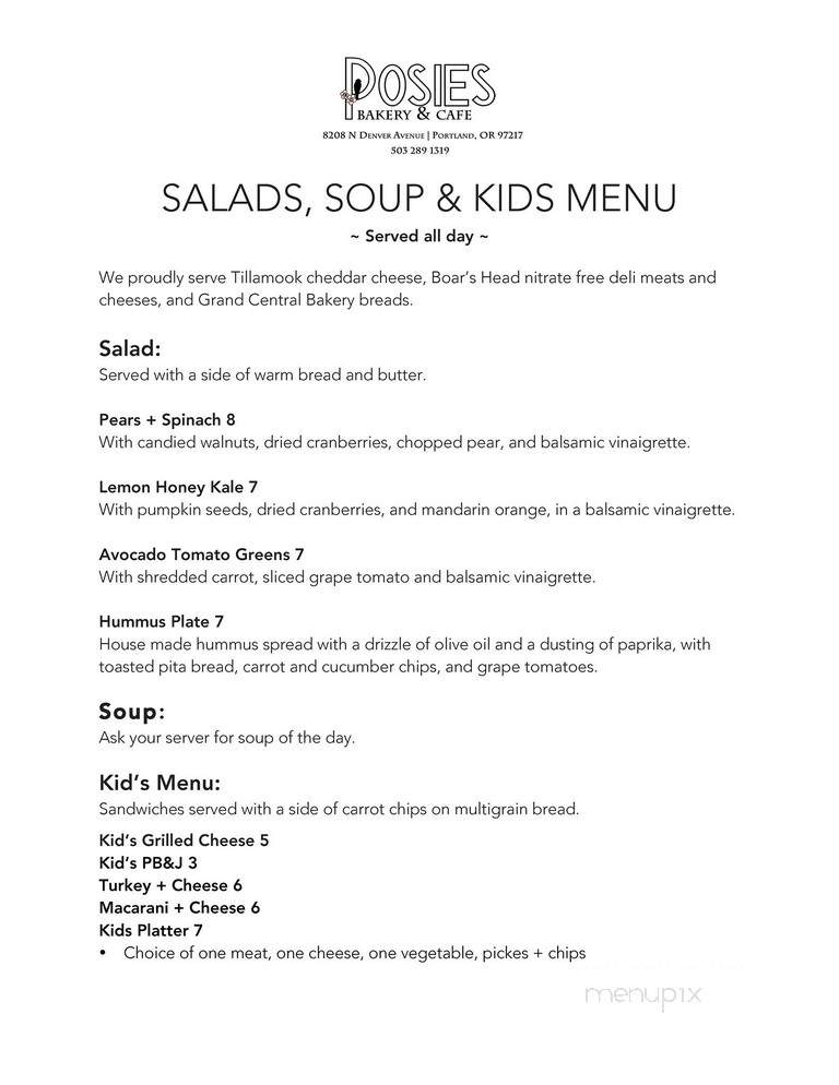 Posies - Portland, OR menu_pic