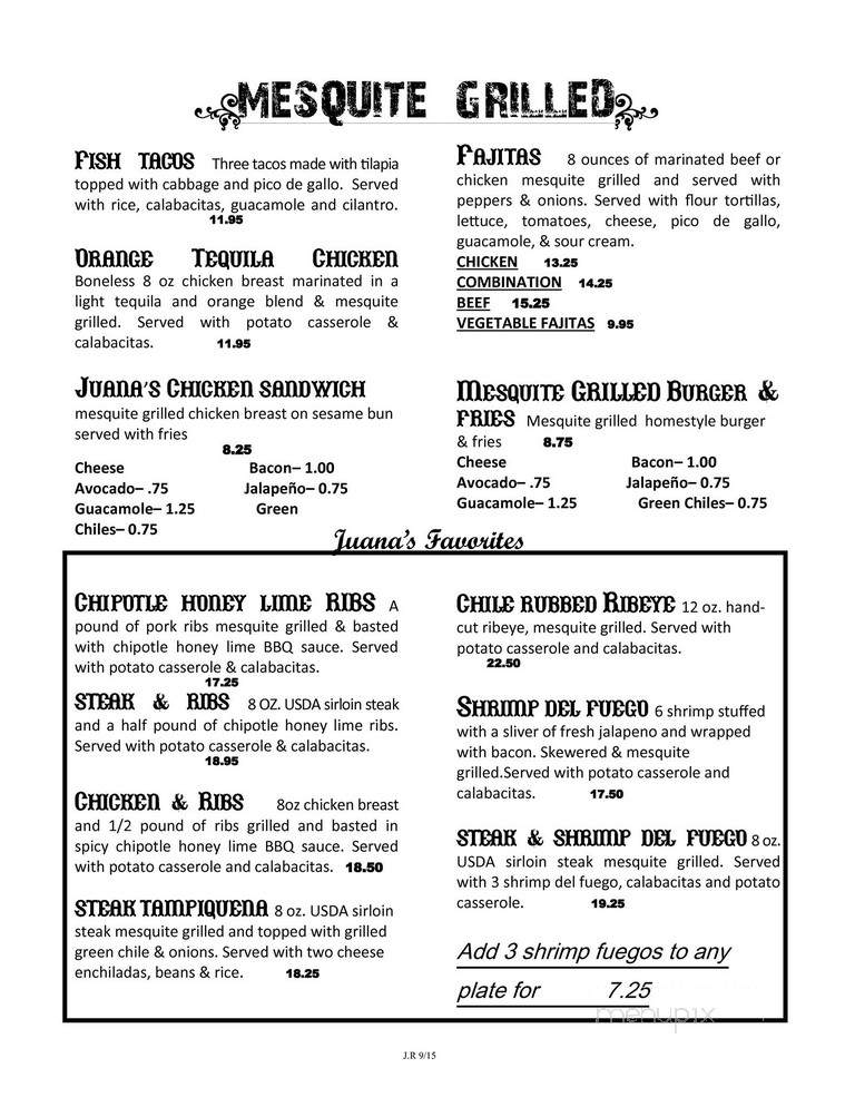 Tia Juanas - Hobbs, NM menu_pic