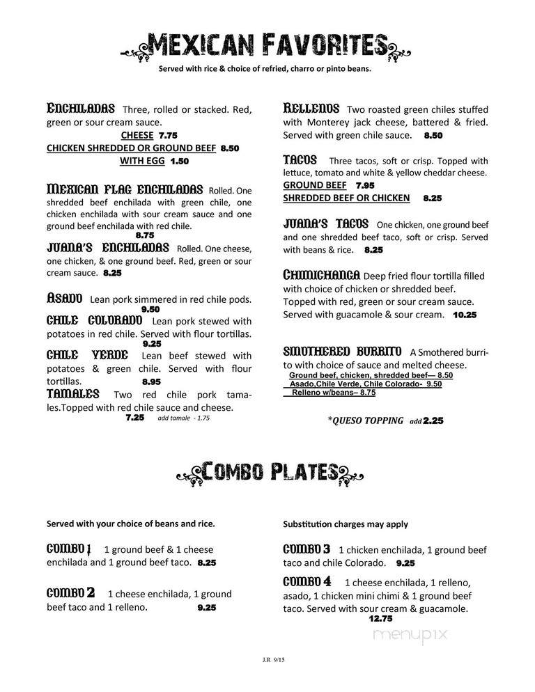 Tia Juanas - Hobbs, NM menu_pic