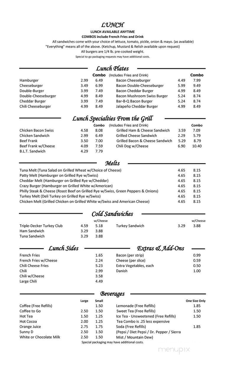 White Knight Diner - Saint Louis, MO menu_pic