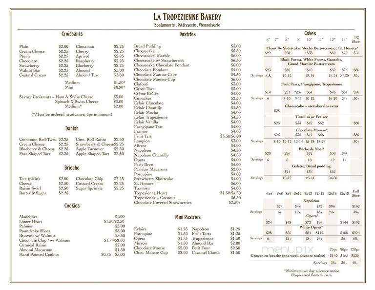 La Tropezienne - New York, NY menu_pic