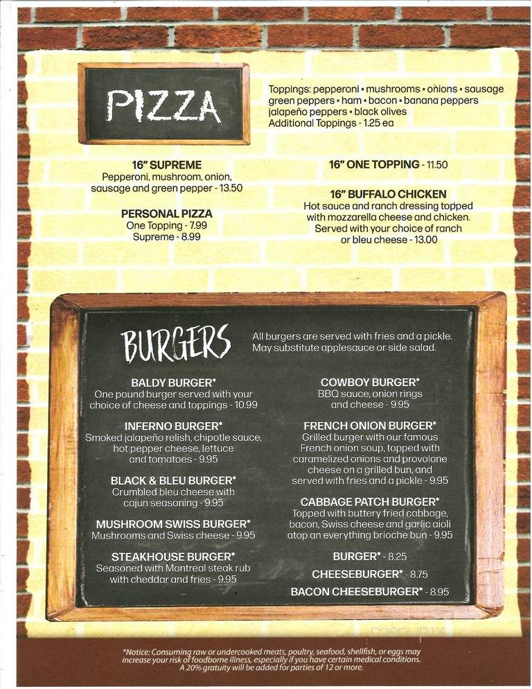 Cornerstone Lounge - Warren, PA menu_pic