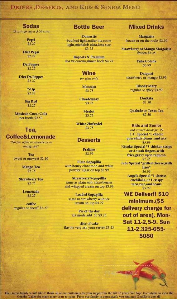 Gil's Restaurant - San Angelo, TX menu_pic