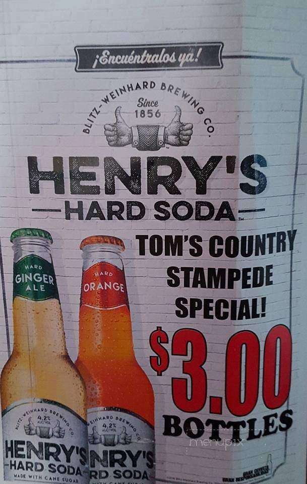 Tom's Country Stampede - Leavenworth, KS menu_pic