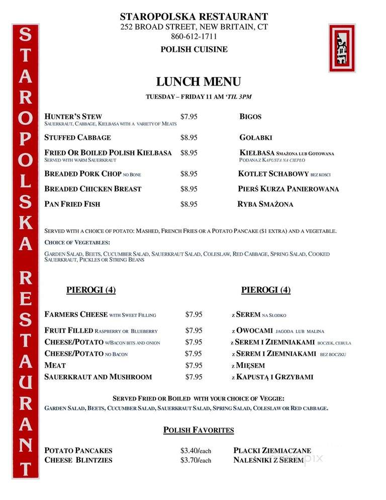 Staropolska - New Britain, CT menu_pic