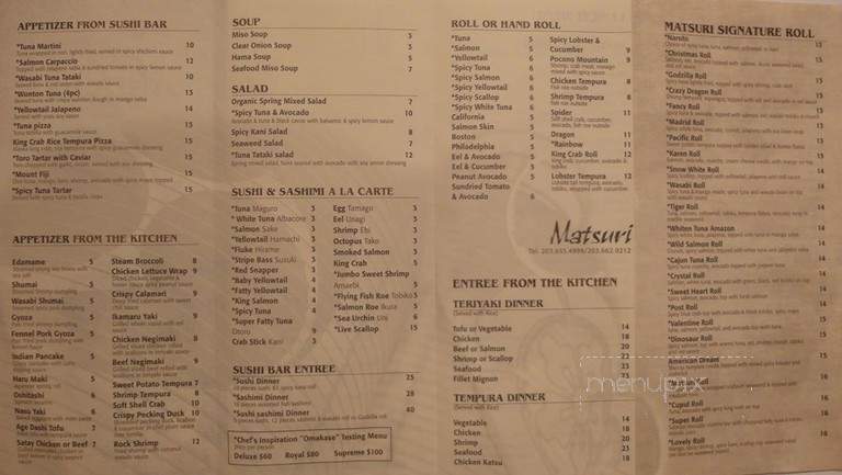 Matsuri - Darien, CT menu_pic