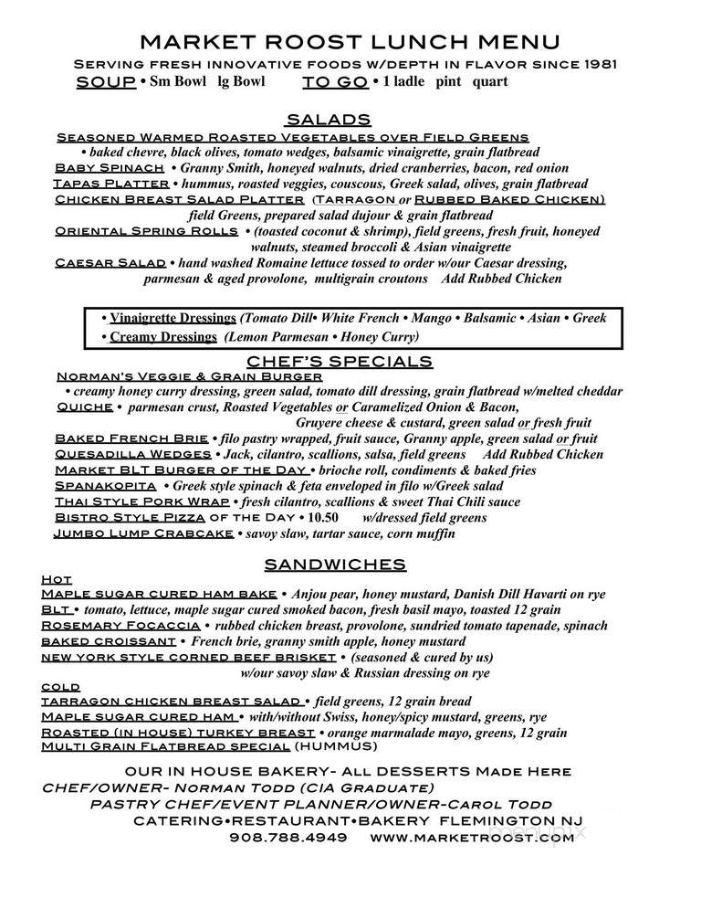 Market Roost Catering Eatery - Flemington, NJ menu_pic