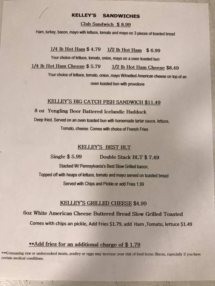 Who's Inn - Williamsport, PA menu_pic