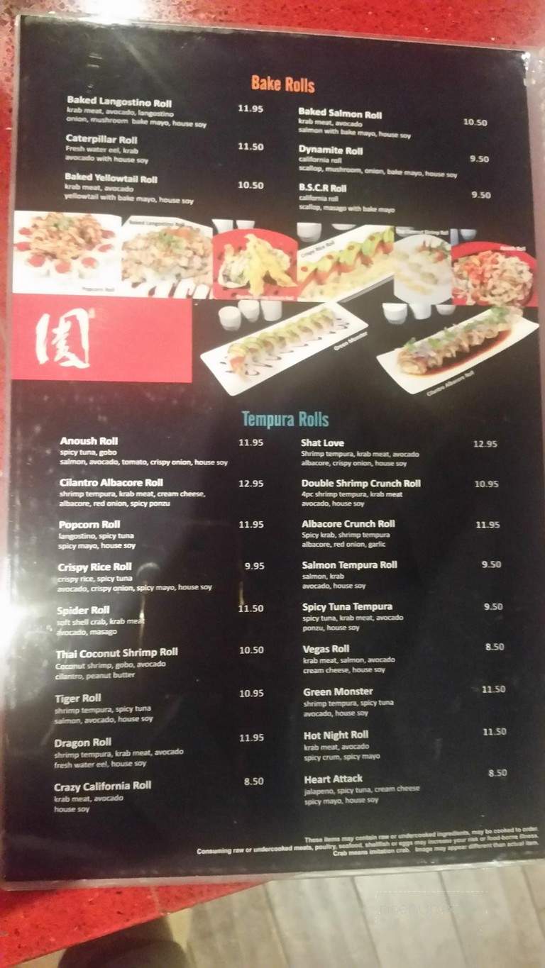 Zono Sushi - Glendale, CA menu_pic