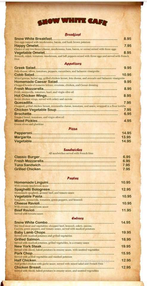 Snow White Cafe - Los Angeles, CA menu_pic