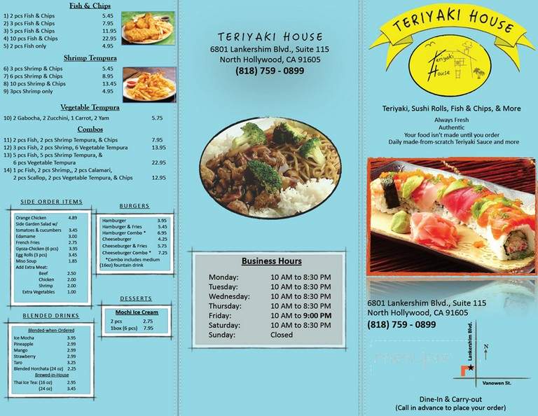 Teriyaki House - North Hollywood, CA menu_pic