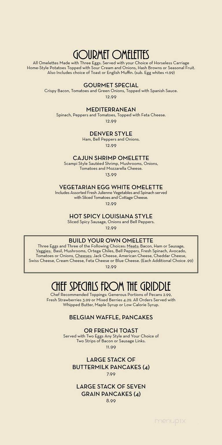 Horseless Carriage - Sepulveda, CA menu_pic