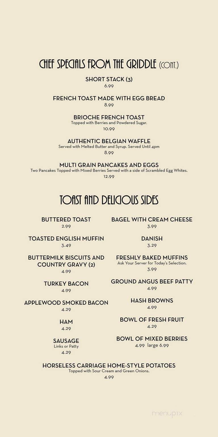 Horseless Carriage - Sepulveda, CA menu_pic