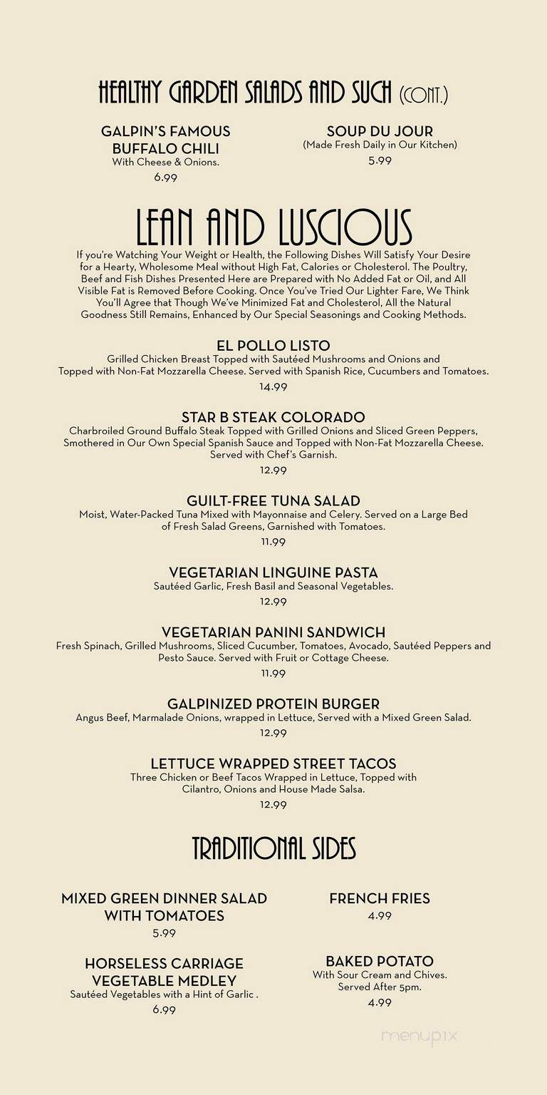 Horseless Carriage - Sepulveda, CA menu_pic