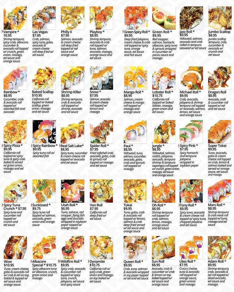 Tokai Sushi 4U - Salt Lake City, UT menu_pic