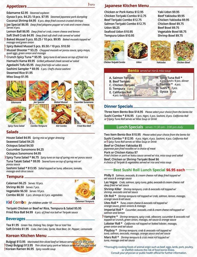 Tokai Sushi 4U - Salt Lake City, UT menu_pic