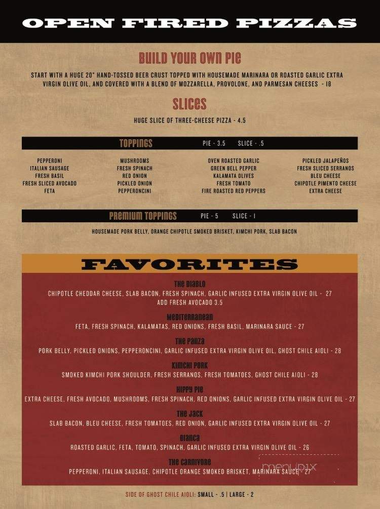 Jackalope - Austin, TX menu_pic