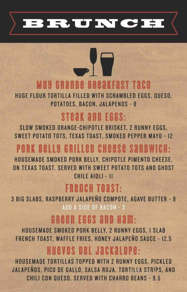 Jackalope - Austin, TX menu_pic