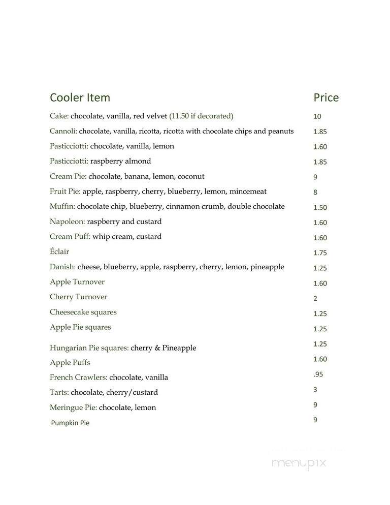 Lyncourt Bakery - Syracuse, NY menu_pic